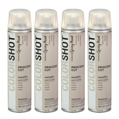 Metallic Spray Paint, Princess Cut (Nickel) 9 oz. 4 Pack, Fast-Drying Acrylic...