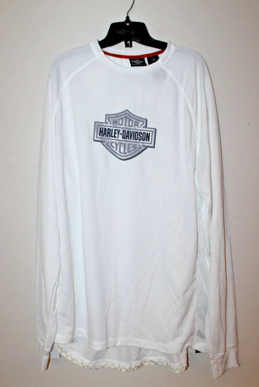 New Harley Davidson men's quick dry long sleeve t-shirt white XL
