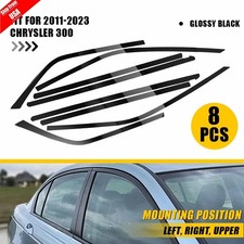 8pcs Delete Blackout Overlay For 2011 2012 2013 -2023 Chrysler 300 Window Trim