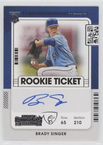 2021 Panini Contenders Rookie Ticket Brady Singer #120 Rookie Auto RC qf8