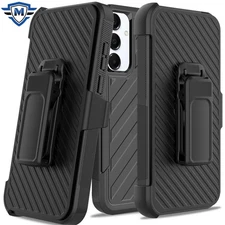 For Samsung A26 5G Case Heavy-Duty Lined Holster Phone Cover + Tempered Glass