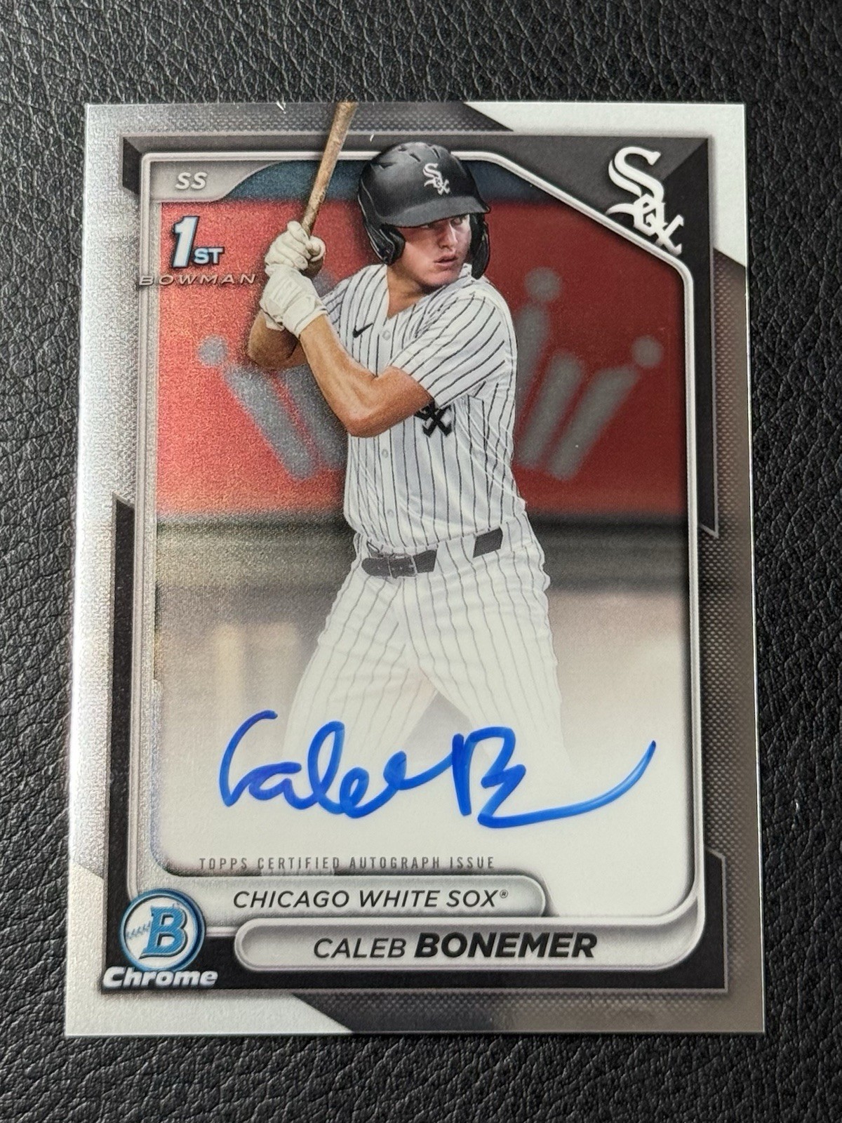 2024 Bowman Chrome Draft Caleb Bonemer Auto 1st Card #CPA-CBO White Sox Prospect