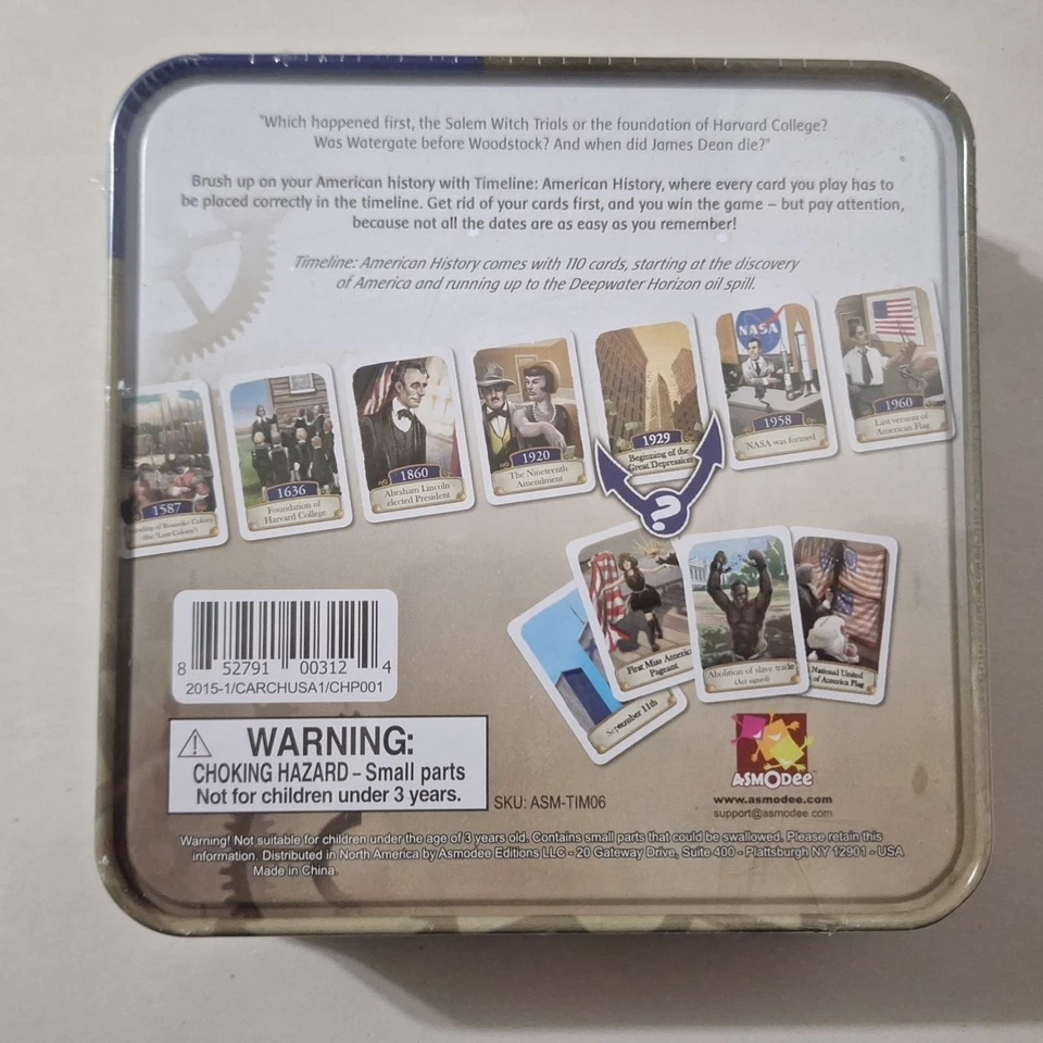 Timeline Card Game American History New Factory-Sealed Asmodee - Image 2 of 4