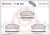 Brembo Bremsbelagsatz, Scheibenbremse P 30 012 FüR KIA