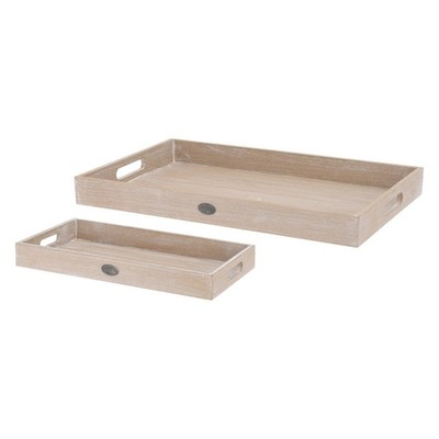 Holz Serviertablett 2 Tee Frühstück Bett Essen Abendessen Trinken Platte Küche Tabletts