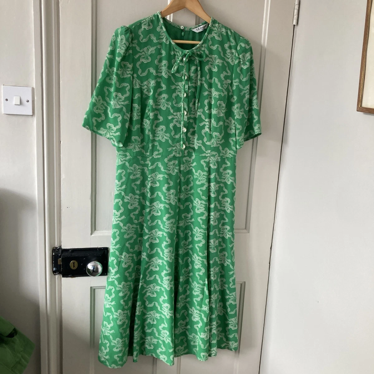 lk bennett green silk dress Lk Bennett Laurie Dress main image 1