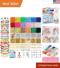 5100 Clay Beads Bracelet Making Kit, Flat Preppy Beads for Friendship Jewelry...