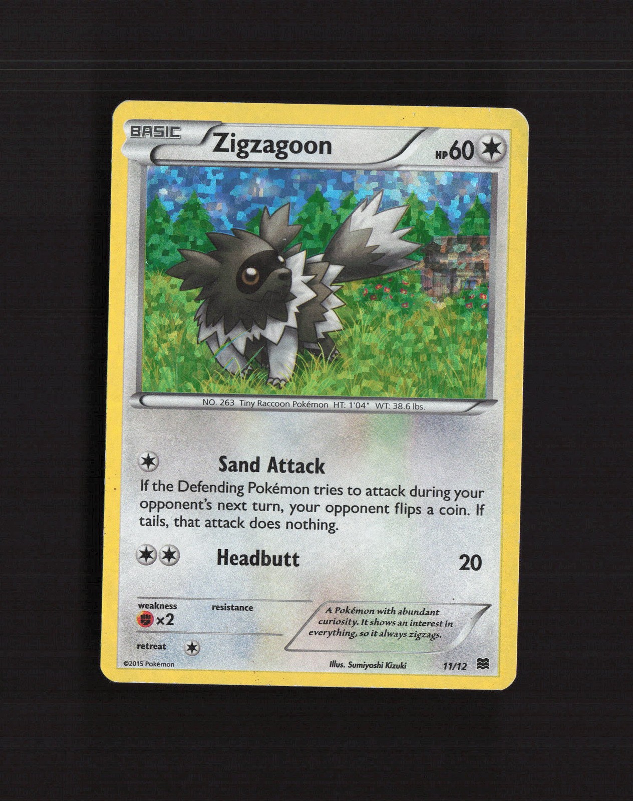 Zigzagoon 11/12 McDonald's Collection 2015 Promo Pokemon Card DMG