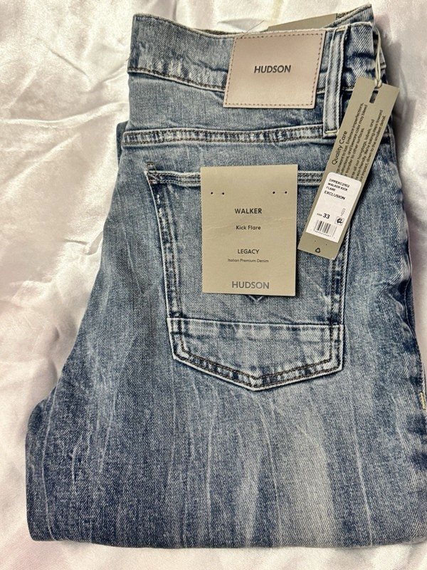 HUDSON Kick Flare Legacy Denim Men's Jeans Blue Light Wash 5-Pocket Design