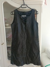 Vintage Damen Kleid aus Leder Gr. 38 schwarz 90er Jahre