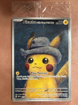 Pokemon Pikachu with Grey Felt Hat SVP 085 Van Gogh Promo Factory Sealed