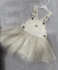 Oshkosh B'Gosh Off White Tutu Overalls Size 2T NWT