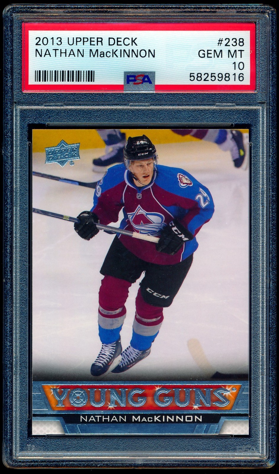 2013-14 Upper Deck Series 1 Young Guns Nathan Mackinnon #238 PSA 10 Rookie