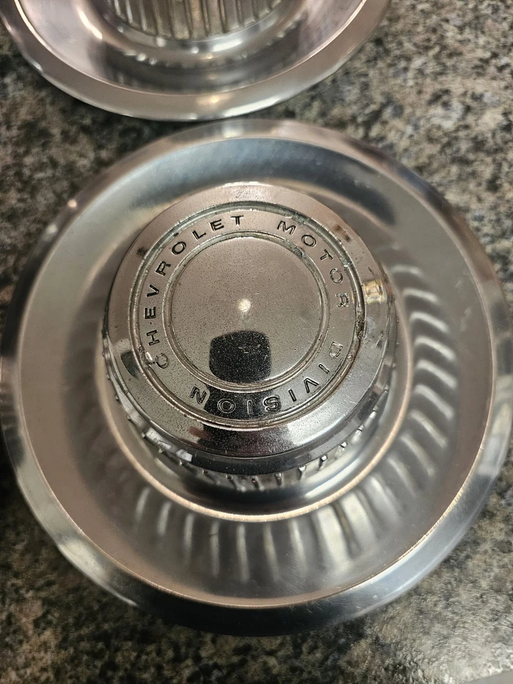 1968-82 Chevrolet Rally Derby Center CAPS SET OF 4 Wheel Corvette 15”14” OEM - Image 2 of 4
