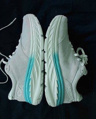 Size 10.5 Mens Hoka One One Bondi L Suede Blue Glass & Atlantis