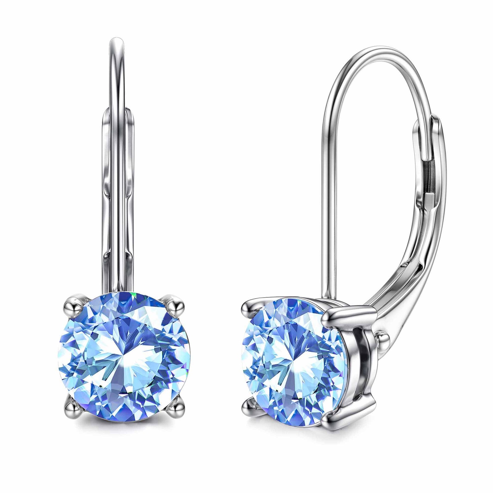 Sparkling 1.0-2.0ct D Color Round Moissanite Earrings in Sterling Silver