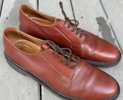 NOS Vintage Barrie Ltd Brown Pebble Leather Oxfords Cheaney Last 44 US 12 B New''