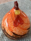 Vintage Murano? Sculpture Art Glass Speckled Chicken Bird Large Heavy Figurine