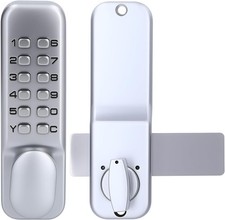 Digital Door Lock, Deadbolt Mechanical Combination Lock, Chrome Latch Keyless En