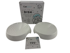 Set of 2 Cat Guru NEW No Whisker Stress Smart Design Non Slip Food Dish Bowls