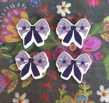 4 Piece BOW Shaped DALLAS Football Team Silicone Focal Beads DIY Jewelry Pens