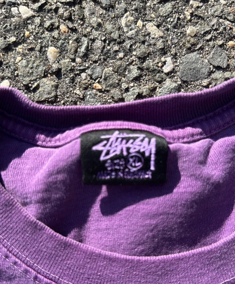 Camiseta De Colección Años 90 STUSSY Manga Larga Doble Cara Gráfica Para Hombres XL Logo Rara Foto 4 de 4