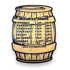 Sign - BLACK - PERSONALIZED - Wine Barrel - Restaurant Business Signs