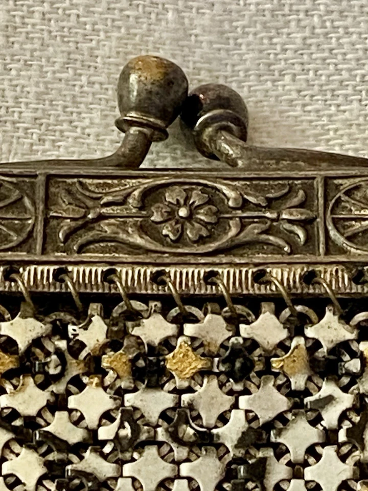 Antique 1920s Art Deco Mandalian MFG Co Flapper Mesh Purse - Image 3 of 4