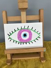 Original Art Signed Pink Evil Eye Painting Oil Pastel On Paper by Miss Rina MRAO — photo 4