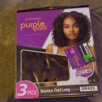 Purple Pack Curly Hair Extension Weaving Dark Brown Long 3PCS DR425
