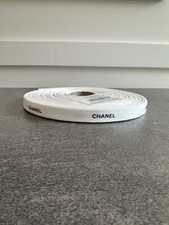 New Auth Chanel White Ribbon .5" Wide Gift Wrap 1 Yard