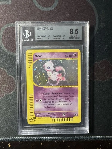 Pokémon Mew TCG Holo Rare Card 19/165 Expedition Base Set BGS 8.5 CRACKED