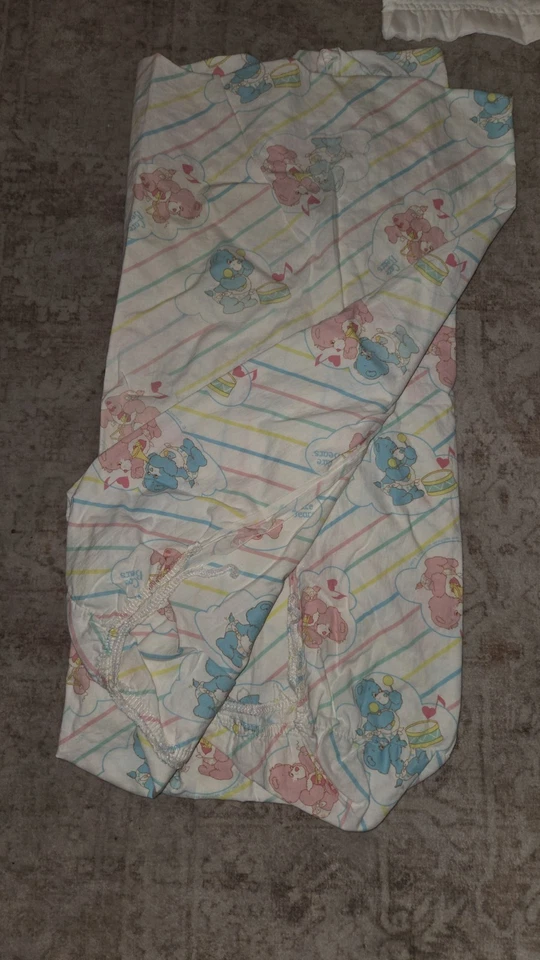  Juego de sábanas de cama vintage CARE BEARS ABRAZOS Y REMOLCADORES para bebé Foto 3 de 4