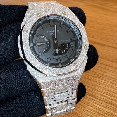 Modded Authentic Casio G Shock GA2100 Frosted Metal Texture Watch