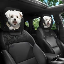 2pcs Cute Pet Puppy Peeking Headrest Covers Cars Car Interior Decoration Remove  