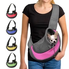 Cat or Dog Pet Carrier-Travel Tote Shoulder Mesh Sling-Size S-5lb or L-12lb Max