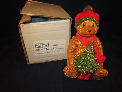 SCHMID GORDON FRASER Music Box #245 Teddy Bear Christmas Tree O