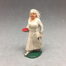 Manoil Lead Figure Military Nurse Bloody Bowl WWI Era 3.25" Hand Painted Vintage