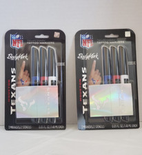 2 PACK-BIC BodyMark Temporary Tattoo Art Markers NFL Texans, Skin Safe 3 Markers