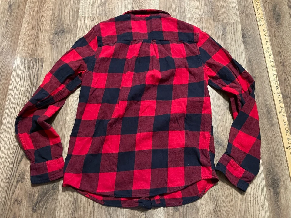 Sonoma Shirt, Boy's Size XL, Red Black, Plaid, Button Up Long Sleeve, Pockets - Imagem 2 de 4
