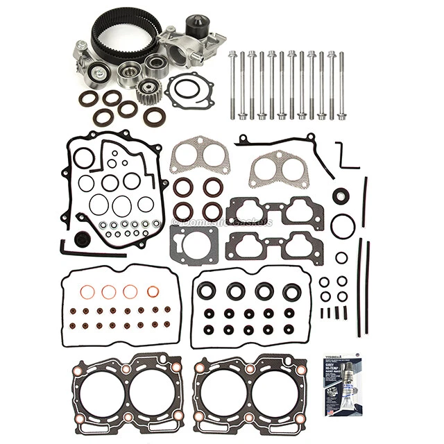 Head Gasket Set Timing Belt Kit Water Pump Fit 99-03 Subaru SOHC EJ251/52 - Image 4 of 4