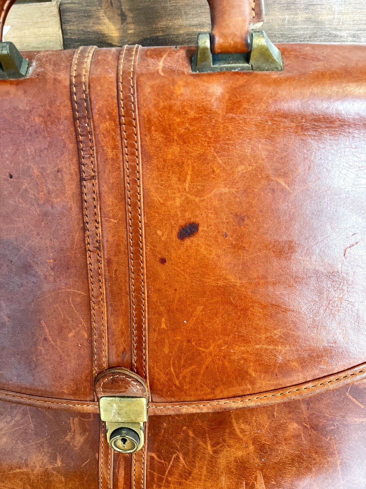 VINTAGE AMIET LEATHER DESIGN BROWN BRIEFCA… Gem