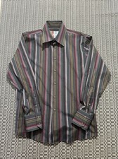 Roar Patrick striped Mens Dress Shirt Size xl Multi Color cotton polyester