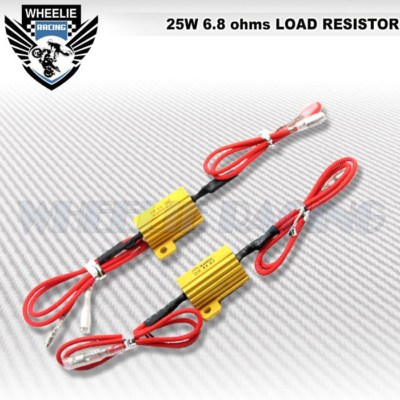 2 Pcs 25W 6OHM 2-WIRE Belastung Resistor Widerstand Fix LED Blinklicht Kopf Heck