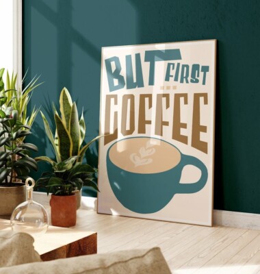 Aber erster Kaffeedruck Küche Wandkunst Wohnkultur Retro Kunst Essen 2229