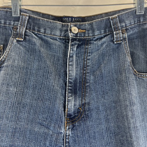 US Polo Assn Vintage Medium Wash Blue Carpenter Denim Jean Shorts Men's Size 40 - Picture 7 of 21