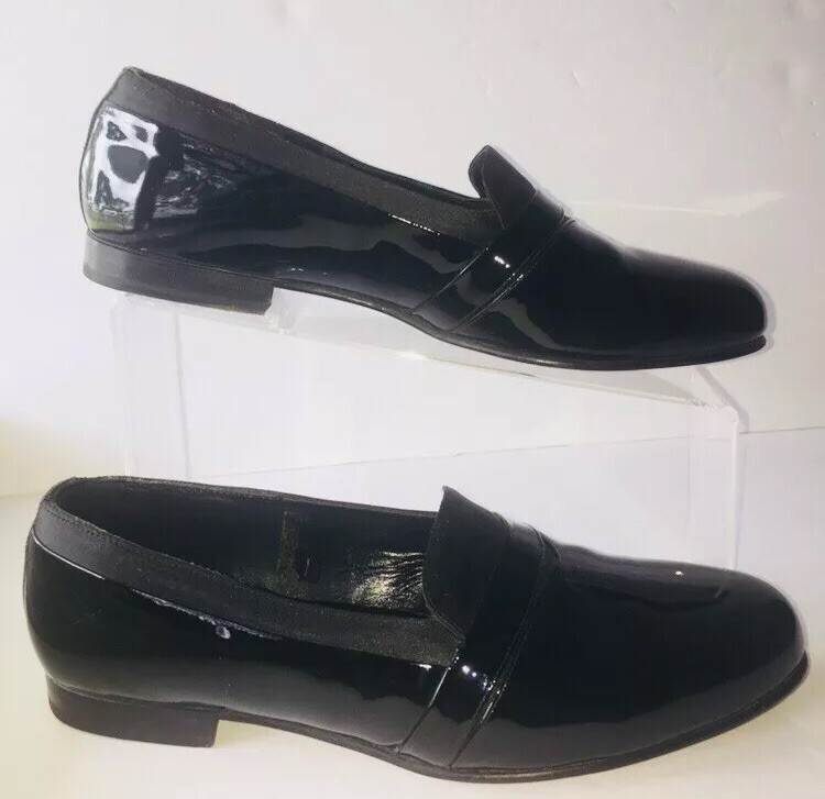 Mezlan Mirage Loafers Formal Tuxedo Black Patent Leather Satin Trim Shoes 9 M Mezlan Mirage Formal Tuxedo Loafers Spain Black Patent  main image 3