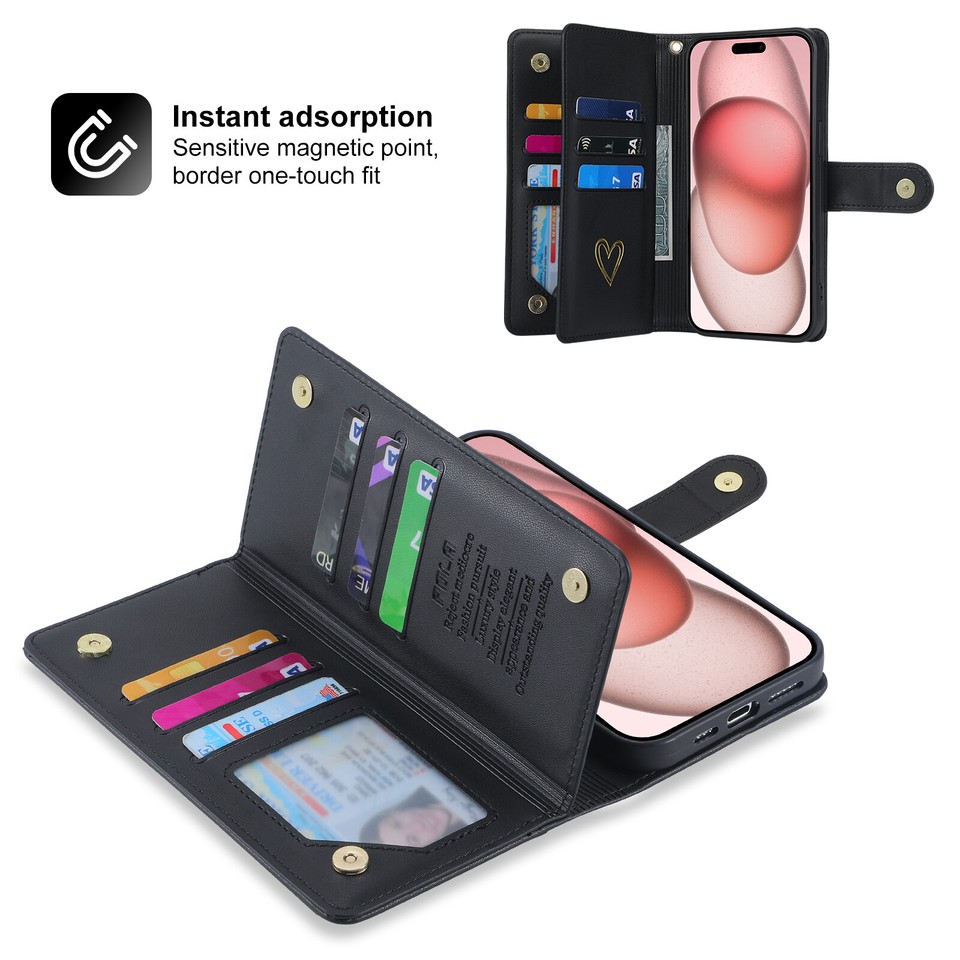 New Leather Casing IPhone 16 ProMax 15 14 Plus IPhone 13 12 11 Pro Max Black Flip Casing Stand Leather Wallet Case Cover I.455265939
