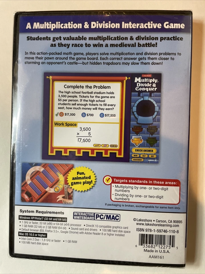 Multiply Divide & Conquer PC / MAC Educational Game Grades 4-6 Lakeshore New - Image 2 of 2