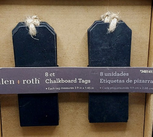 Allen + Roth Black Chalkboard Hang Tags with String Twine Pack of 8 New - Picture 2 of 2